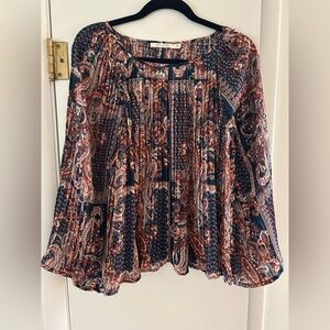 Ellison Paisley Pleated Top